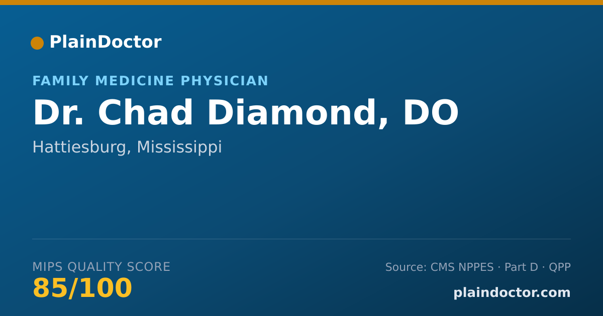 Shareable card for Chad Diamond, DO - Family Medicine Physician, Hattiesburg, MS