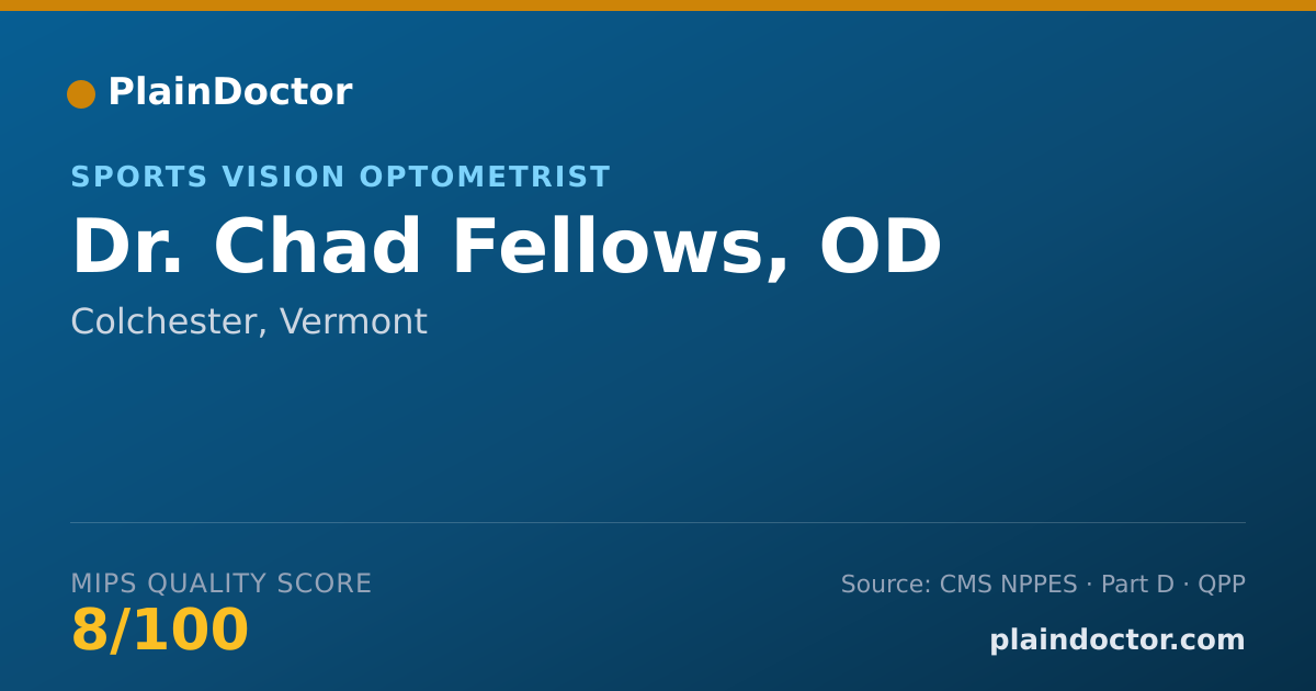 Shareable card for Chad Fellows, OD - Sports Vision Optometrist, Colchester, VT