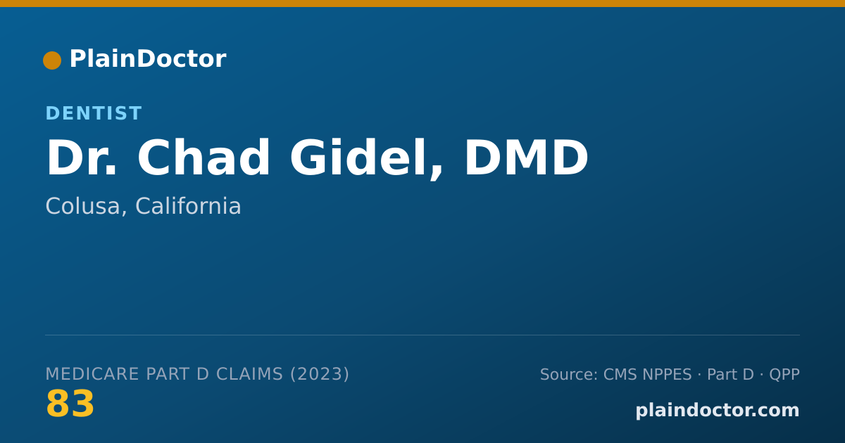Shareable card for Chad Gidel, DMD - Dentist, Colusa, CA