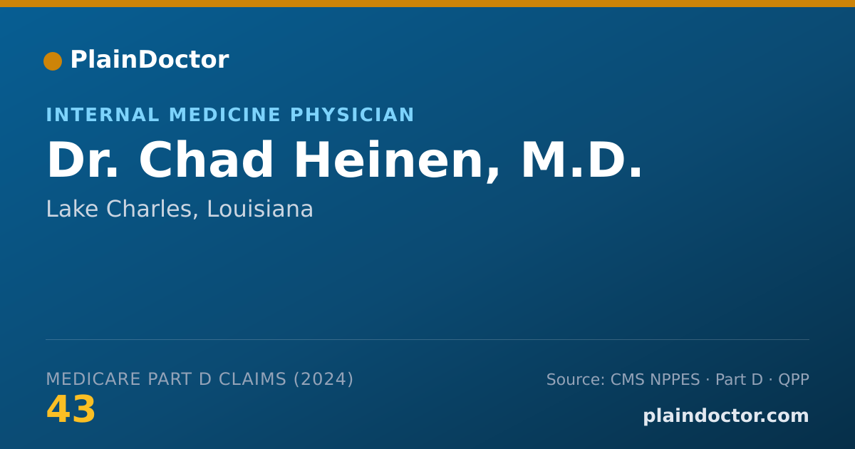 Shareable card for Chad Heinen, M.D. - Internal Medicine Physician, Lake Charles, LA