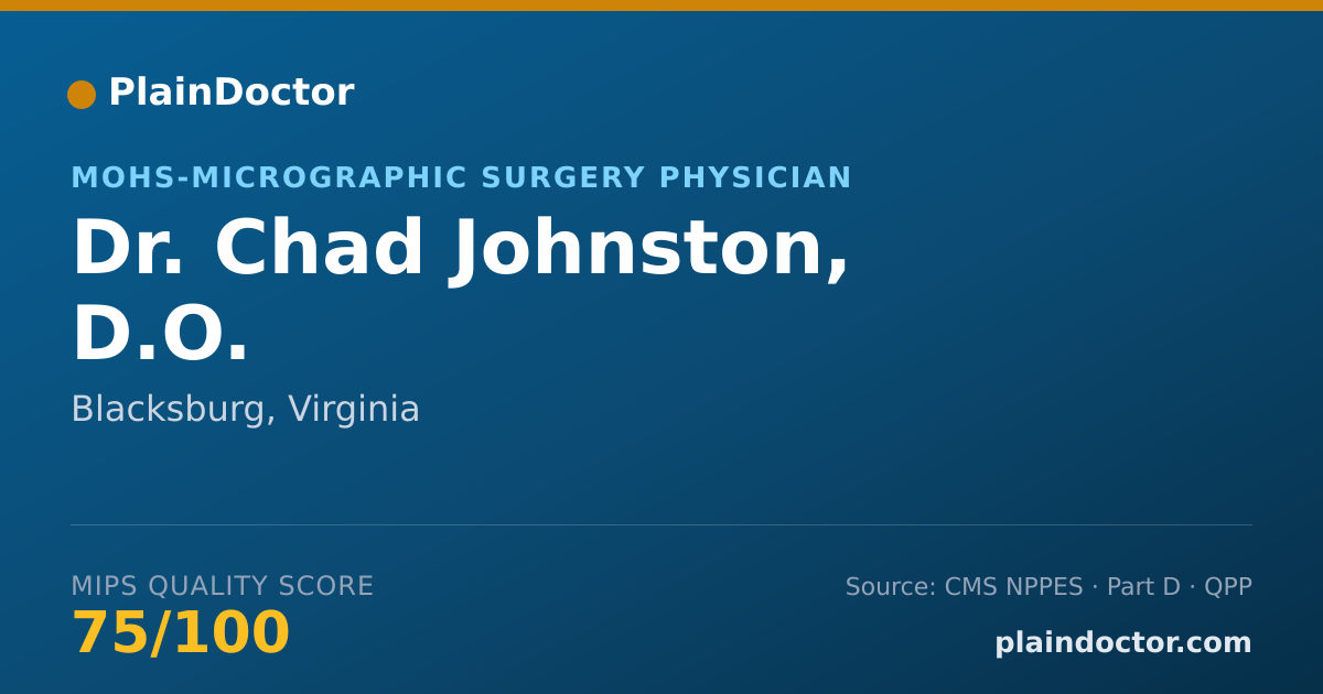 Shareable card for Chad Johnston, D.O. - MOHS-Micrographic Surgery Physician, Blacksburg, VA