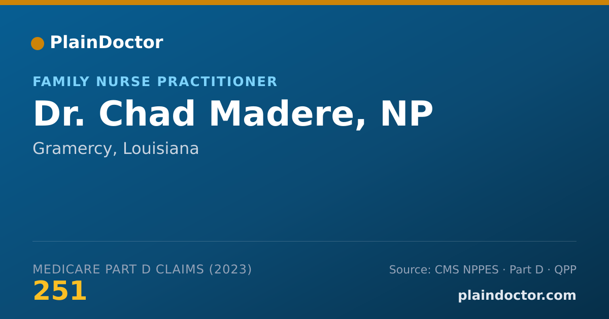 Shareable card for Chad Madere, NP - Family Nurse Practitioner, Gramercy, LA