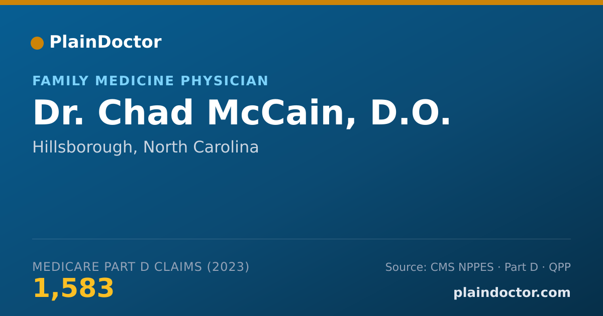 Shareable card for Chad McCain, D.O. - Family Medicine Physician, Hillsborough, NC