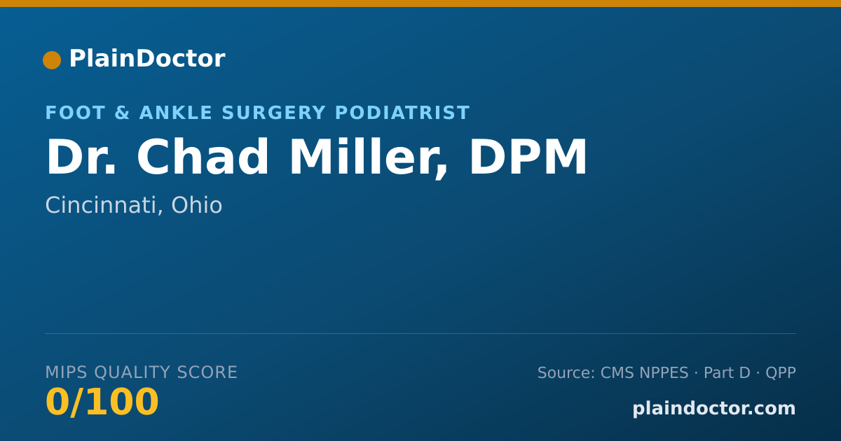 Shareable card for Chad Miller, DPM - Foot & Ankle Surgery Podiatrist, Cincinnati, OH
