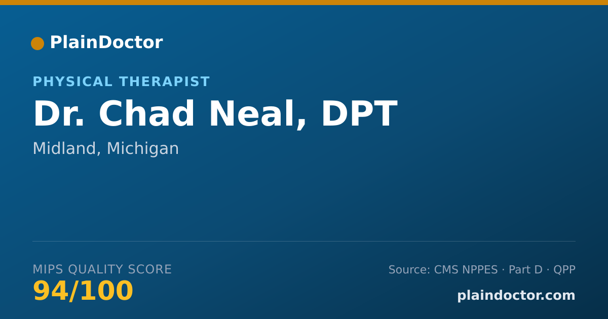 Shareable card for Chad Neal, DPT - Physical Therapist, Midland, MI