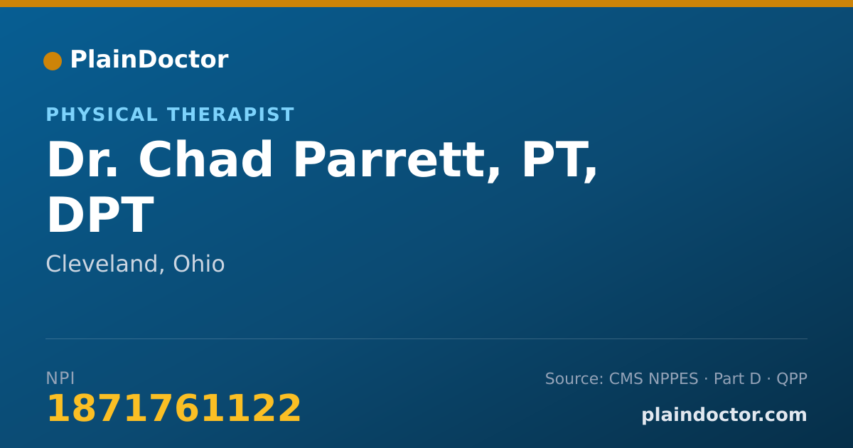 Shareable card for Chad Parrett, PT, DPT - Physical Therapist, Cleveland, OH