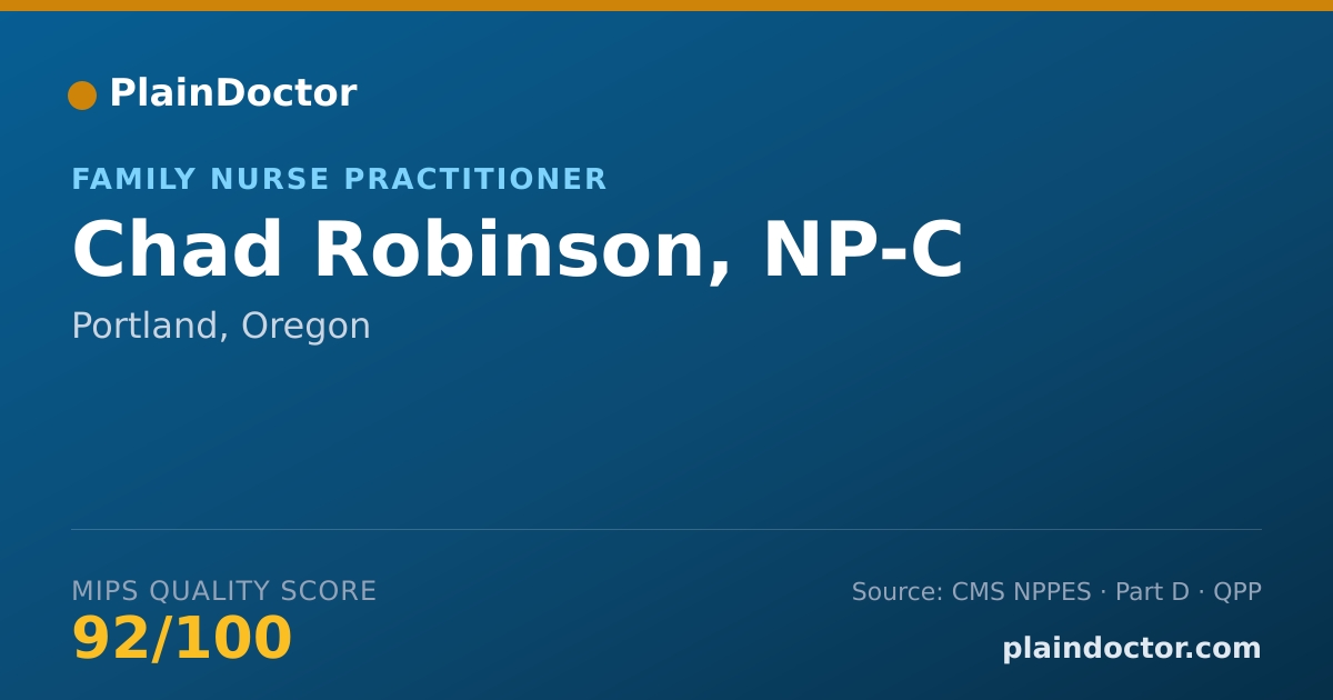 Shareable card for Chad Robinson, NP-C - Family Nurse Practitioner, Portland, OR