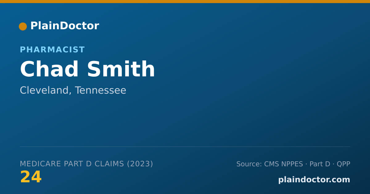 Shareable card for Chad Smith - Pharmacist, Cleveland, TN