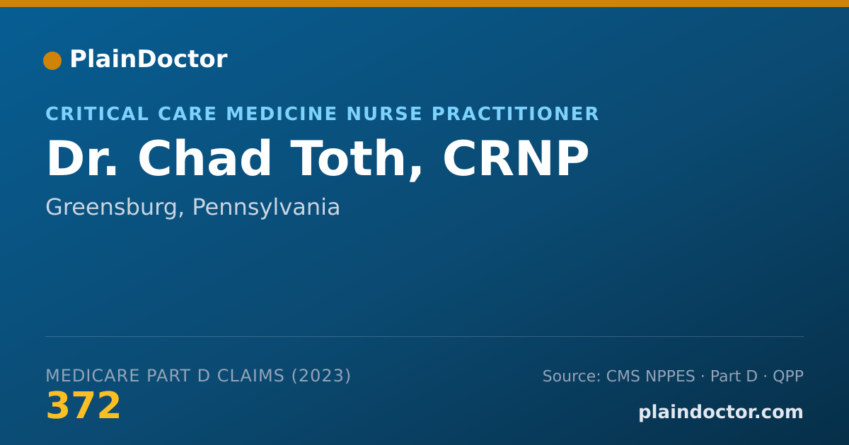 Shareable card for Chad Toth, CRNP - Critical Care Medicine Nurse Practitioner, Greensburg, PA