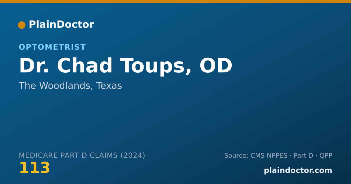 Shareable card for Chad Toups, OD - Optometrist, The Woodlands, TX