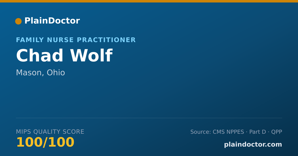 Shareable card for Chad Wolf - Family Nurse Practitioner, Mason, OH