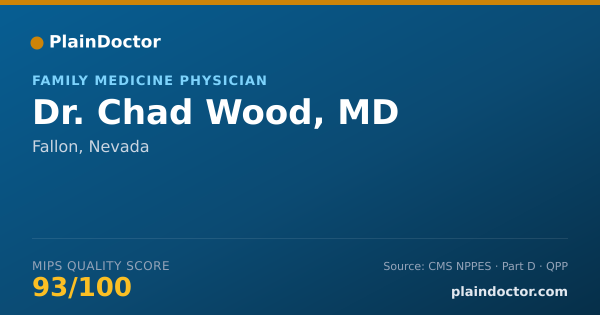 Shareable card for Chad Wood, MD - Family Medicine Physician, Fallon, NV