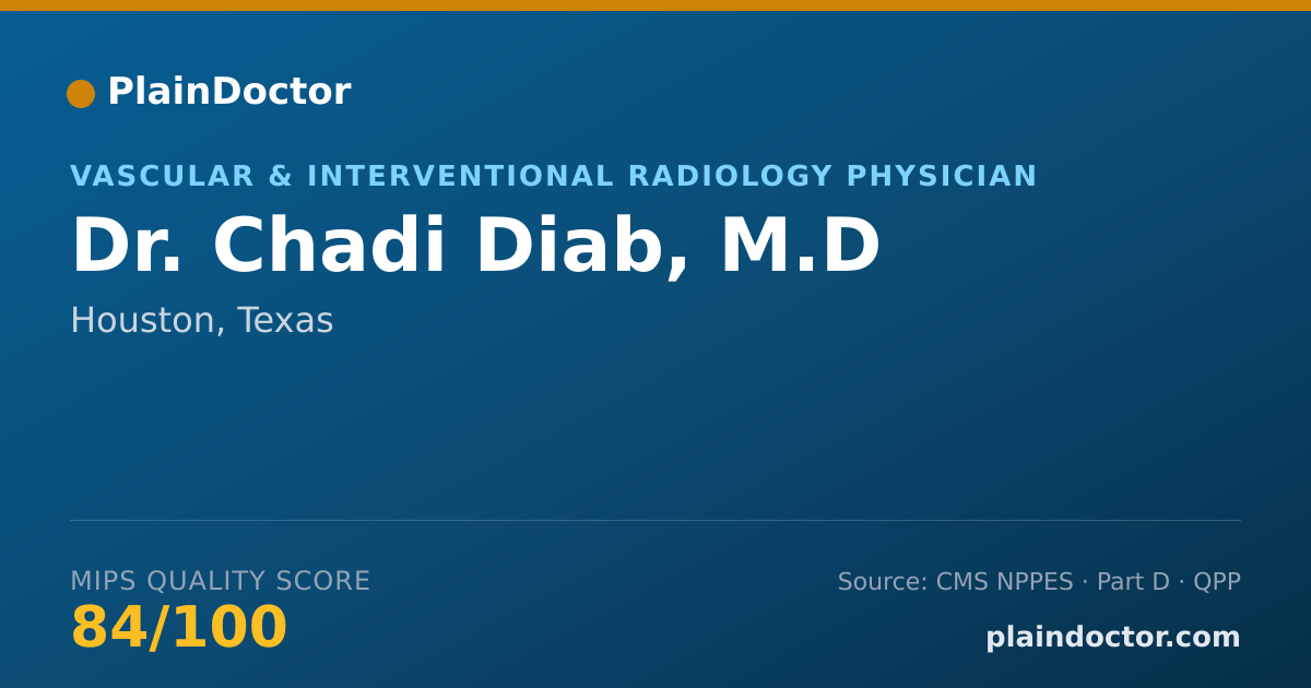 Shareable card for Chadi Diab, M.D - Vascular & Interventional Radiology Physician, Houston, TX