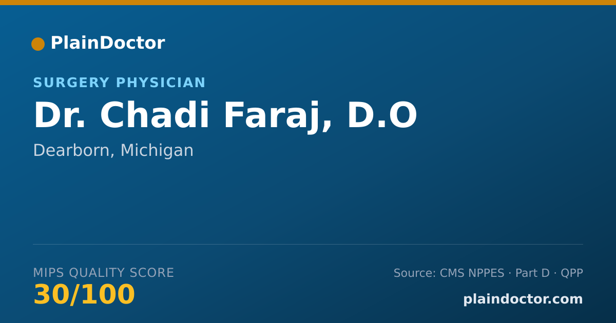 Shareable card for Chadi Faraj, D.O - Surgery Physician, Dearborn, MI