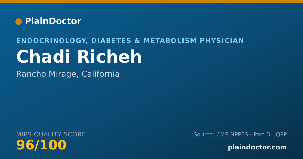 Shareable card for Chadi Richeh - Endocrinology, Diabetes & Metabolism Physician, Rancho Mirage, CA