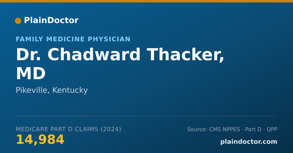 Shareable card for Chadward Thacker, MD - Family Medicine Physician, Pikeville, KY