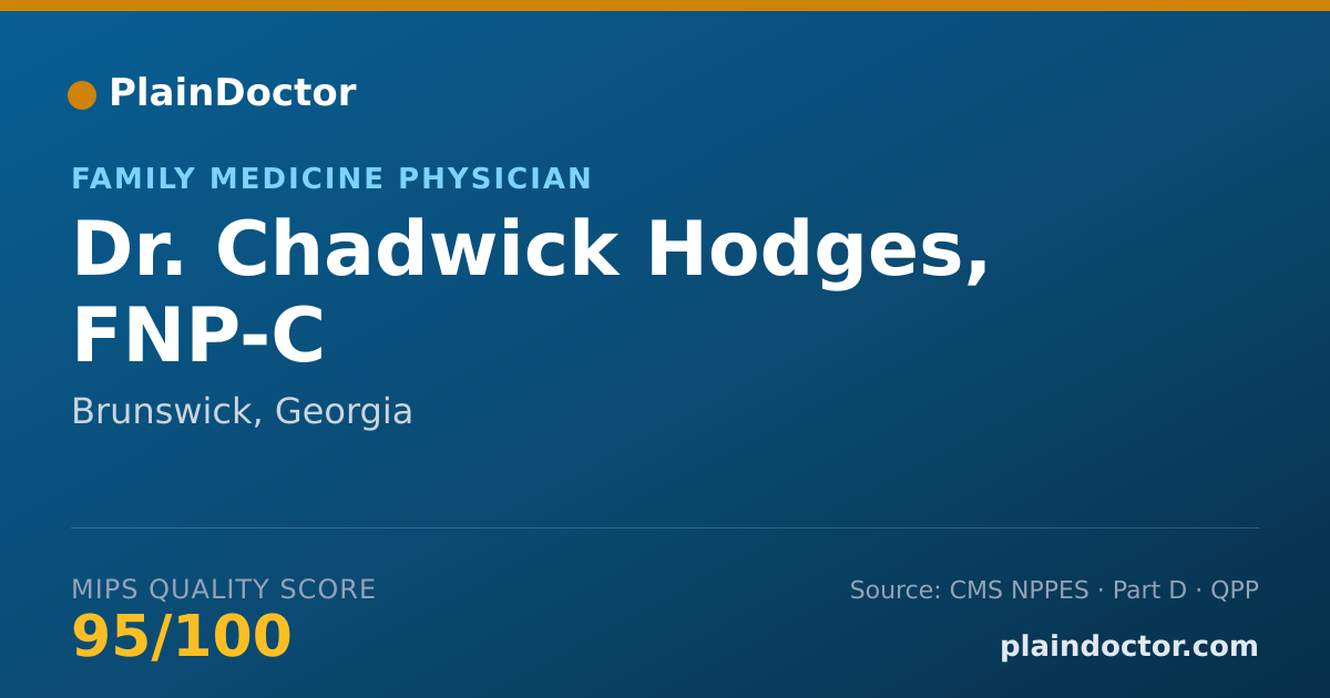 Shareable card for Chadwick Hodges, FNP-C - Family Medicine Physician, Brunswick, GA