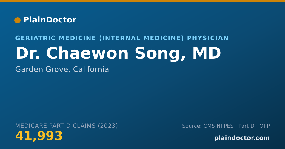 Shareable card for Chaewon Song, MD - Geriatric Medicine (Internal Medicine) Physician, Garden Grove, CA