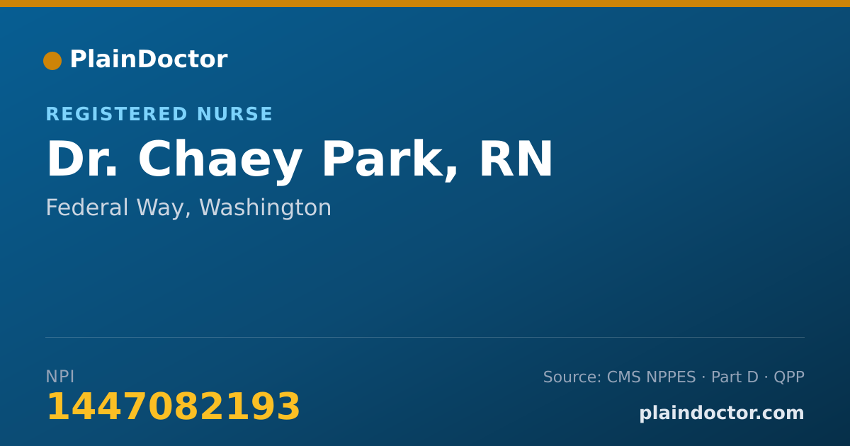 Shareable card for Chaey Park, RN - Registered Nurse, Federal Way, WA