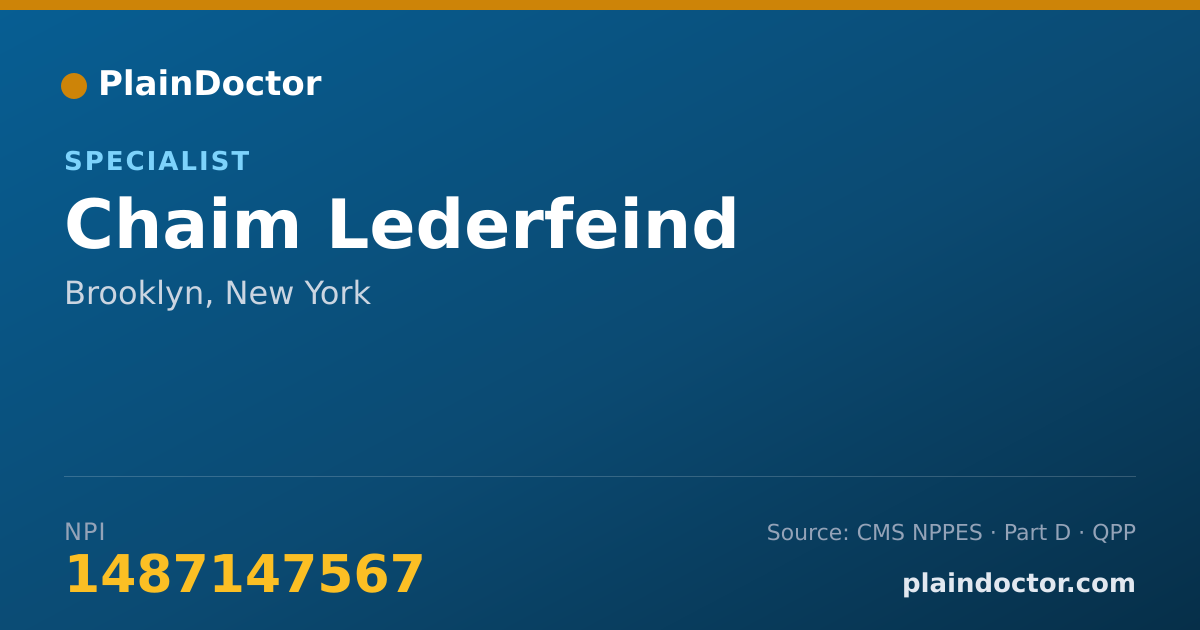 Shareable card for Chaim Lederfeind - Specialist, Brooklyn, NY