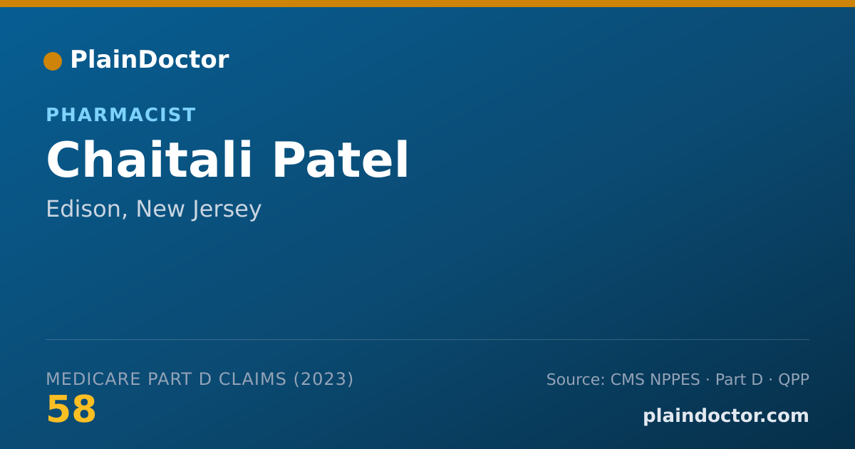 Shareable card for Chaitali Patel - Pharmacist, Edison, NJ