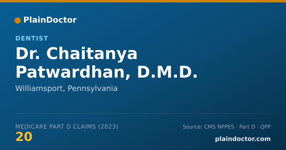 Shareable card for Chaitanya Patwardhan, D.M.D. - Dentist, Williamsport, PA