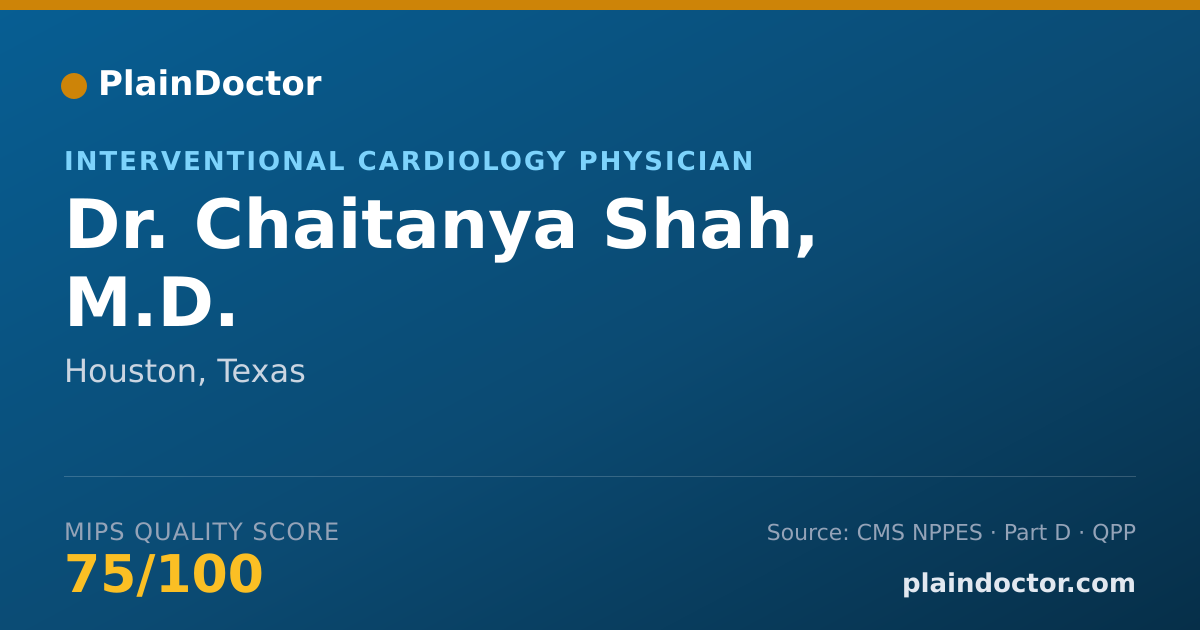 Shareable card for Chaitanya Shah, M.D. - Interventional Cardiology Physician, Houston, TX