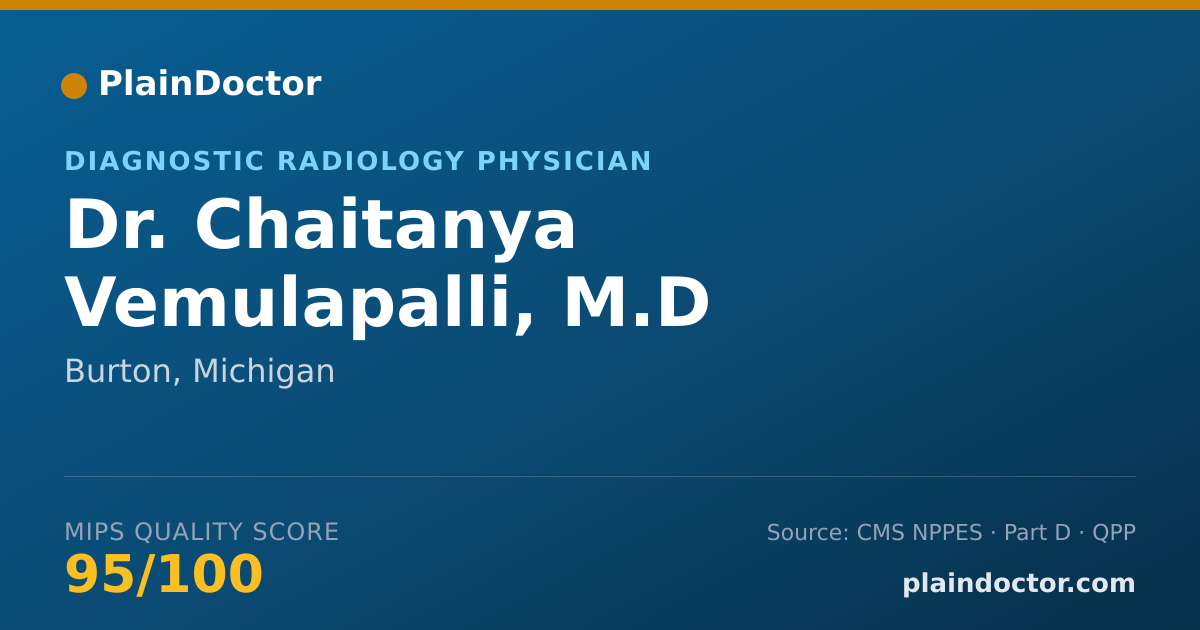 Shareable card for Chaitanya Vemulapalli, M.D - Diagnostic Radiology Physician, Burton, MI