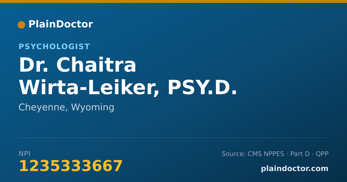 Shareable card for Chaitra Wirta-Leiker, PSY.D. - Psychologist, Cheyenne, WY