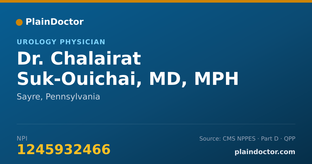 Shareable card for Chalairat Suk-Ouichai, MD, MPH - Urology Physician, Sayre, PA