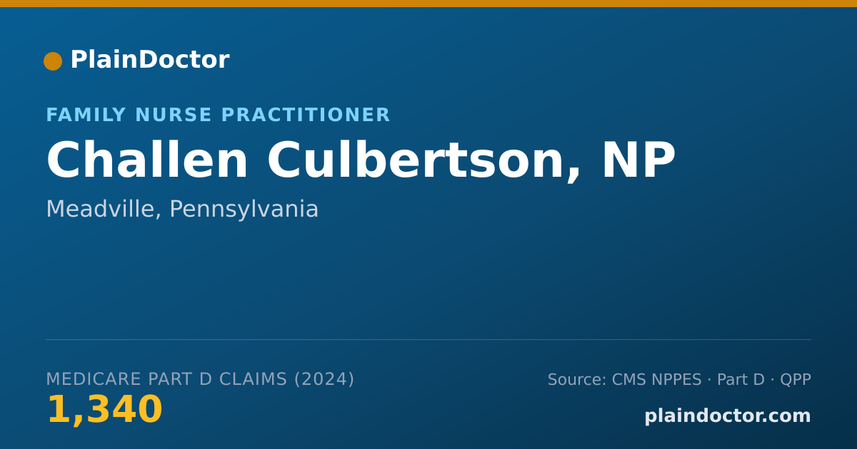 Shareable card for Challen Culbertson, NP - Family Nurse Practitioner, Meadville, PA