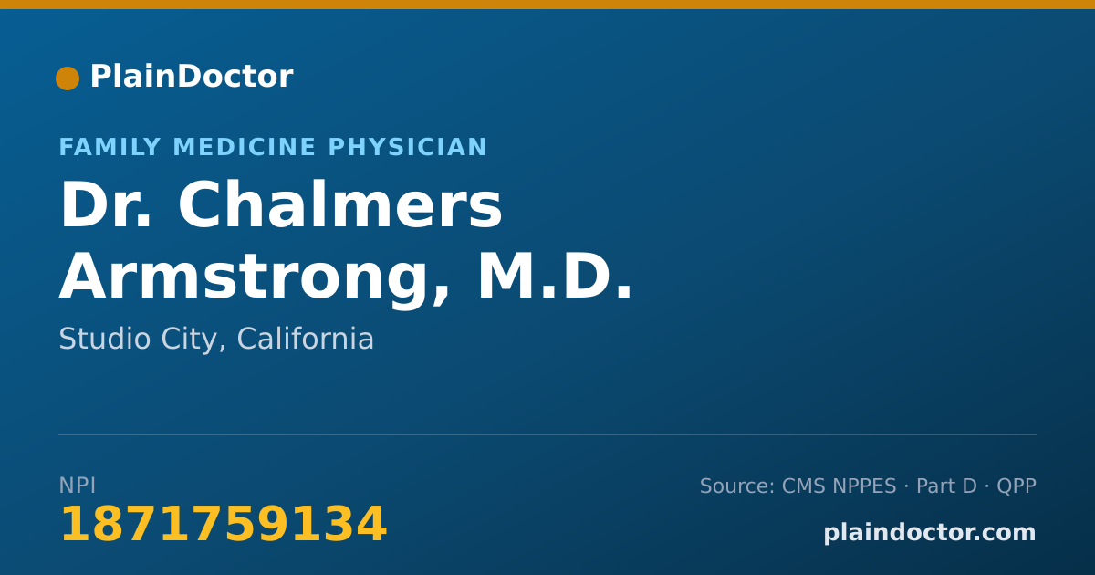 Shareable card for Chalmers Armstrong, M.D. - Family Medicine Physician, Studio City, CA