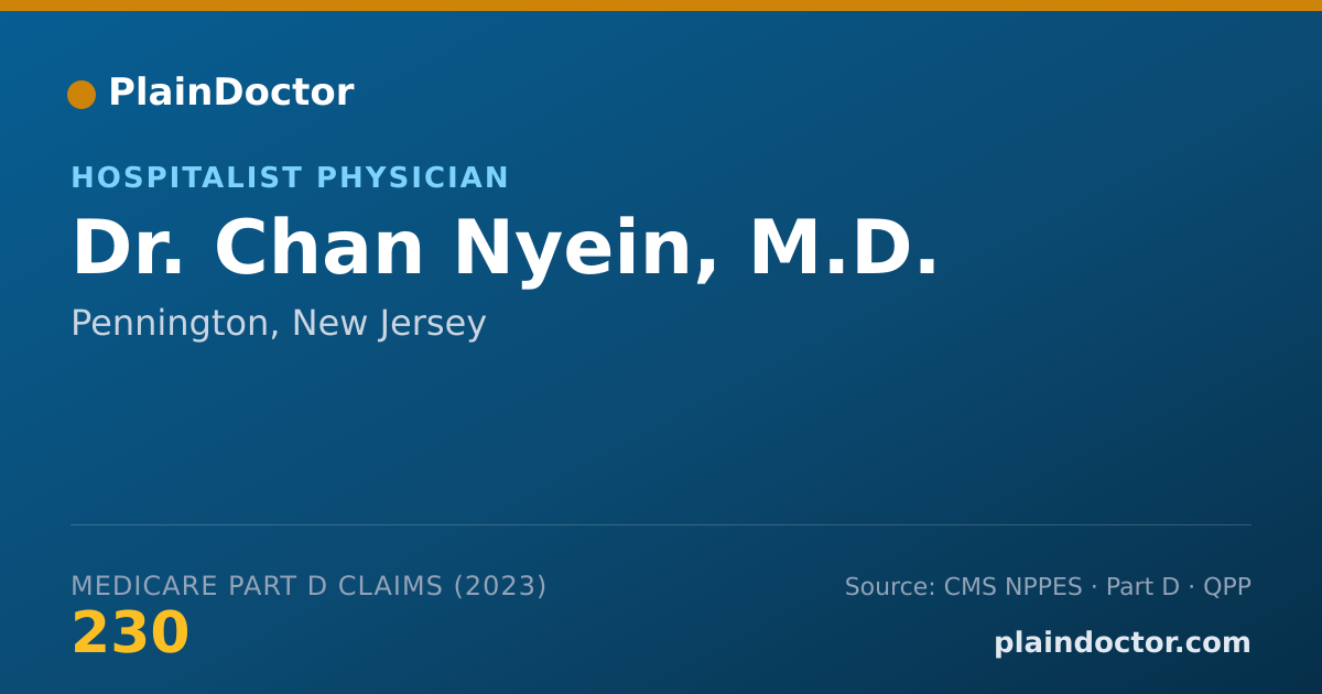 Shareable card for Chan Nyein, M.D. - Hospitalist Physician, Pennington, NJ
