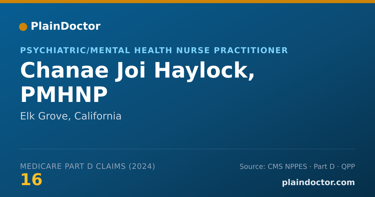 Shareable card for Chanae Joi Haylock, PMHNP - Psychiatric/Mental Health Nurse Practitioner, Elk Grove, CA