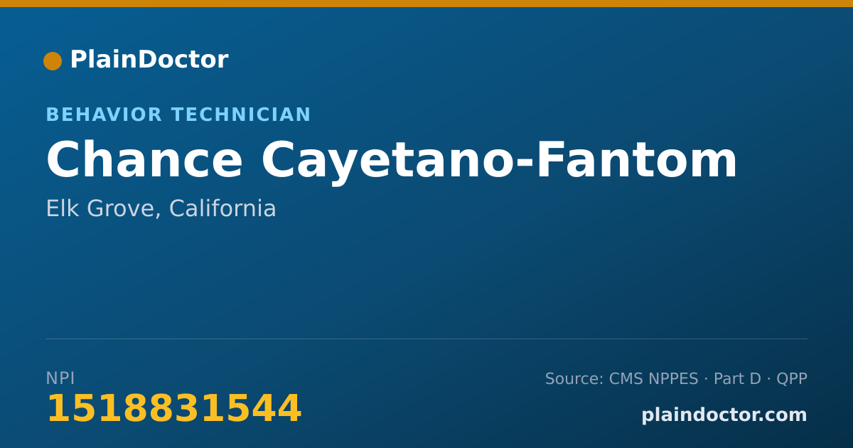 Shareable card for Chance Cayetano-Fantom - Behavior Technician, Elk Grove, CA
