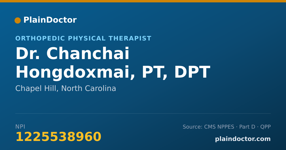 Shareable card for Chanchai Hongdoxmai, PT, DPT - Orthopedic Physical Therapist, Chapel Hill, NC