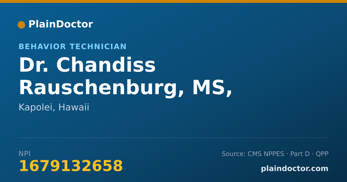 Shareable card for Chandiss Rauschenburg, MS, BCBA, LBA - Behavior Technician, Kapolei, HI