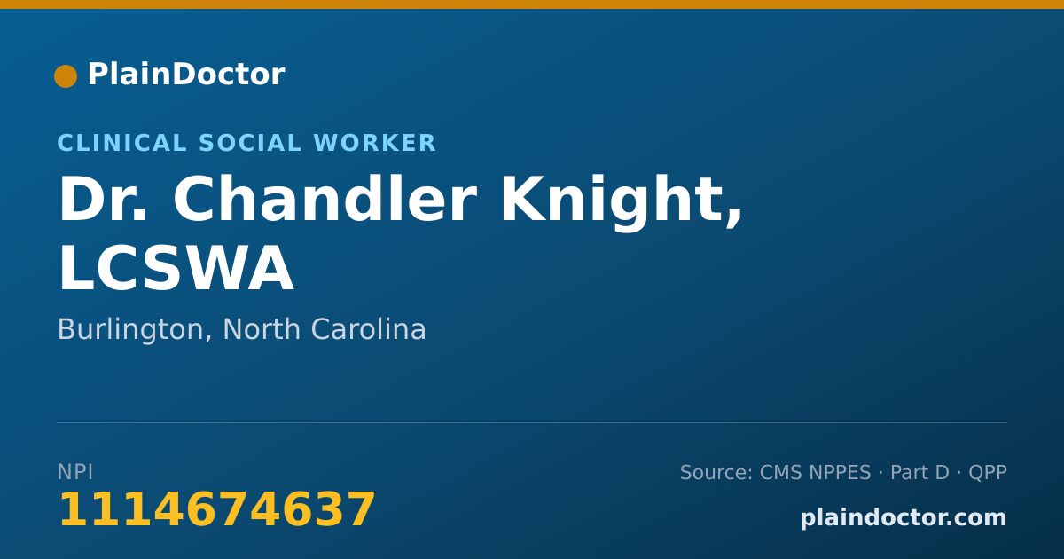 Shareable card for Chandler Knight, LCSWA - Clinical Social Worker, Burlington, NC