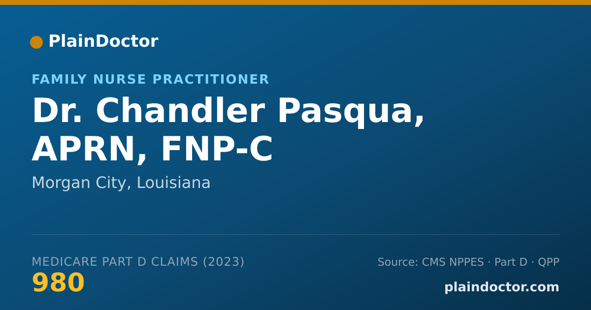 Shareable card for Chandler Pasqua, APRN, FNP-C - Family Nurse Practitioner, Morgan City, LA