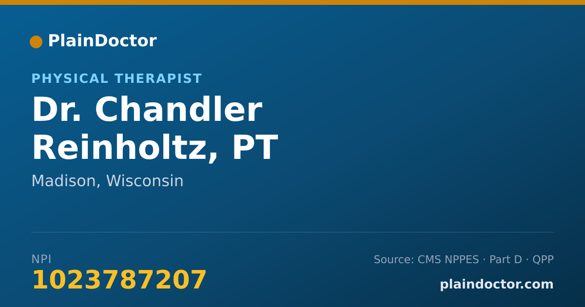 Shareable card for Chandler Reinholtz, PT - Physical Therapist, Madison, WI