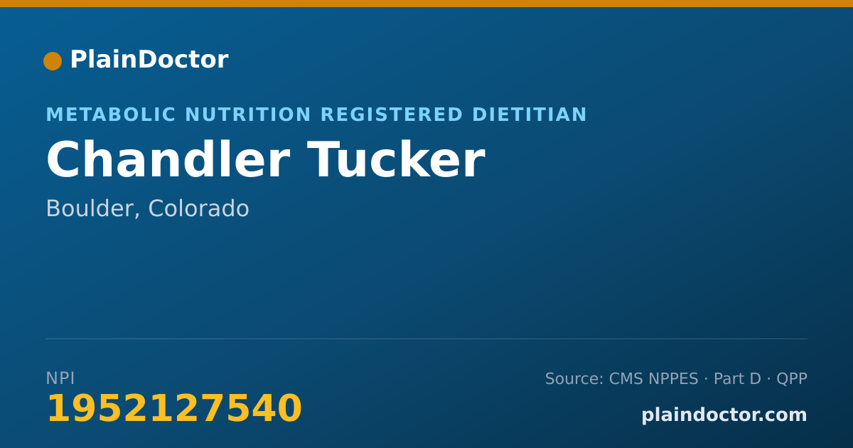 Shareable card for Chandler Tucker - Metabolic Nutrition Registered Dietitian, Boulder, CO
