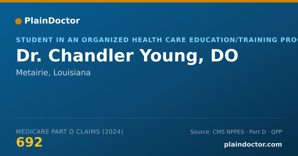 Shareable card for Chandler Young, DO - Student in an Organized Health Care Education/Training Program, Metairie, LA