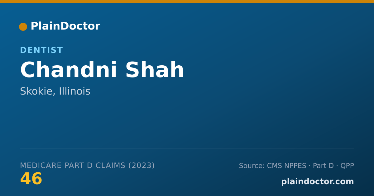 Shareable card for Chandni Shah - Dentist, Skokie, IL