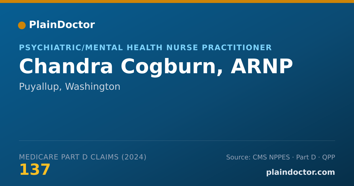 Shareable card for Chandra Cogburn, ARNP - Psychiatric/Mental Health Nurse Practitioner, Puyallup, WA