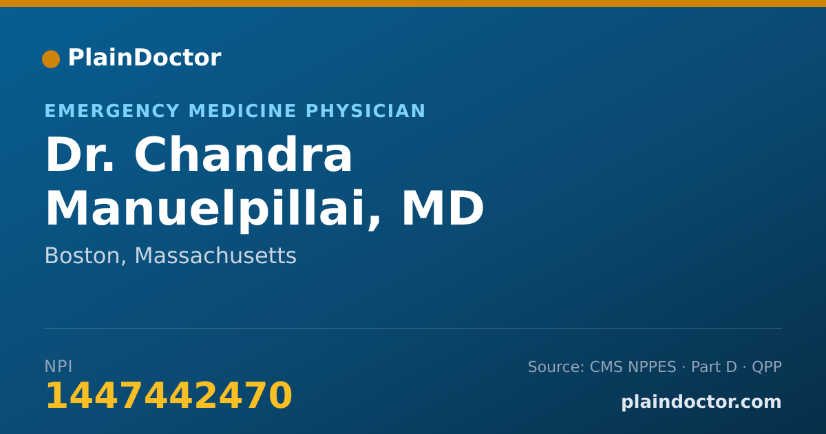 Shareable card for Chandra Manuelpillai, MD - Emergency Medicine Physician, Boston, MA