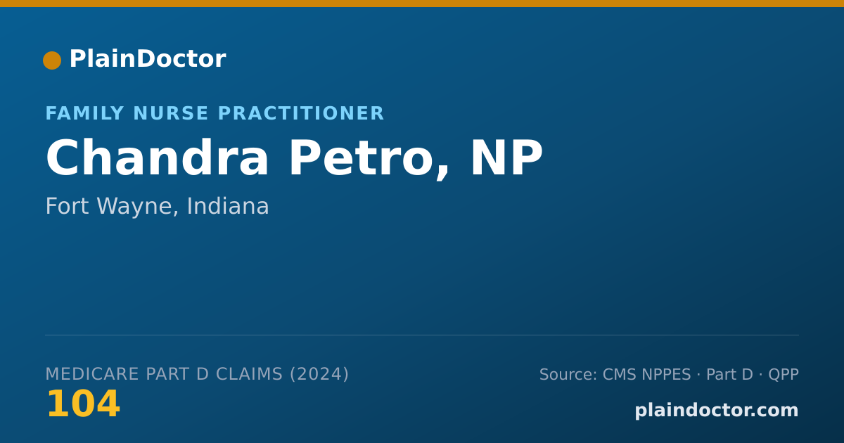 Shareable card for Chandra Petro, NP - Family Nurse Practitioner, Fort Wayne, IN