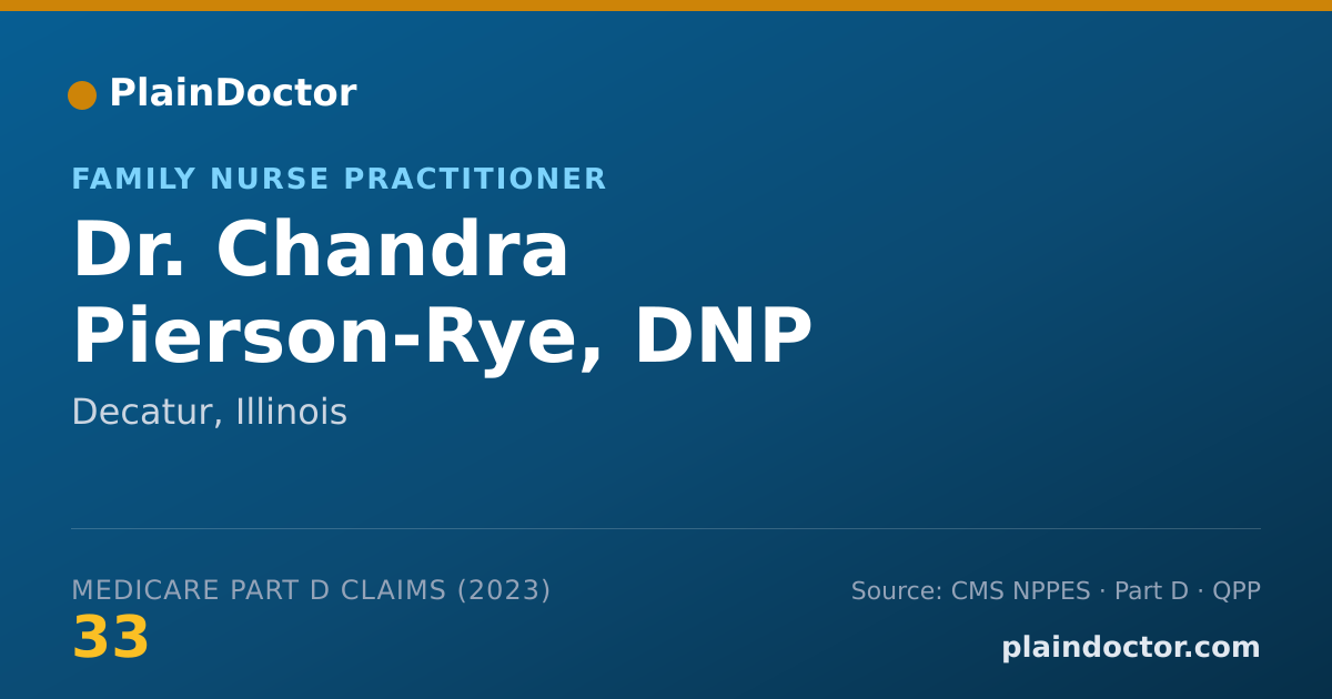 Shareable card for Chandra Pierson-Rye, DNP FNP-BC PMHNP-BC - Family Nurse Practitioner, Decatur, IL