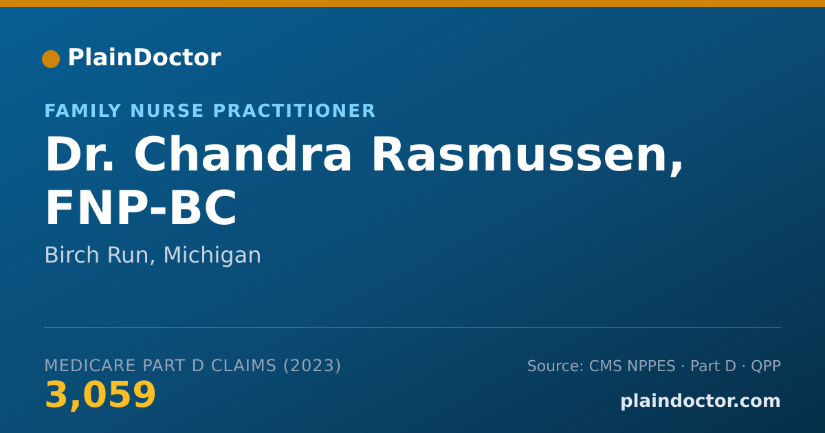 Shareable card for Chandra Rasmussen, FNP-BC - Family Nurse Practitioner, Birch Run, MI