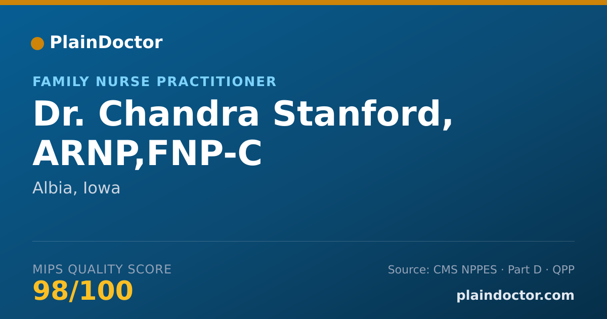 Shareable card for Chandra Stanford, ARNP,FNP-C - Family Nurse Practitioner, Albia, IA