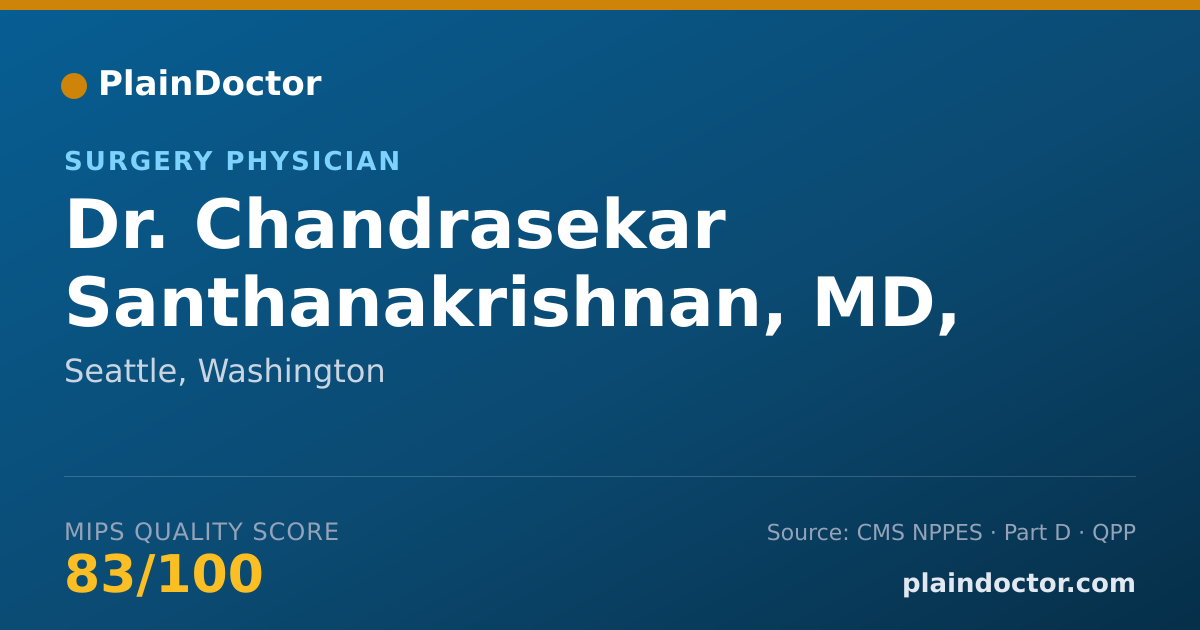 Shareable card for Chandrasekar Santhanakrishnan, MD, MPH - Surgery Physician, Seattle, WA